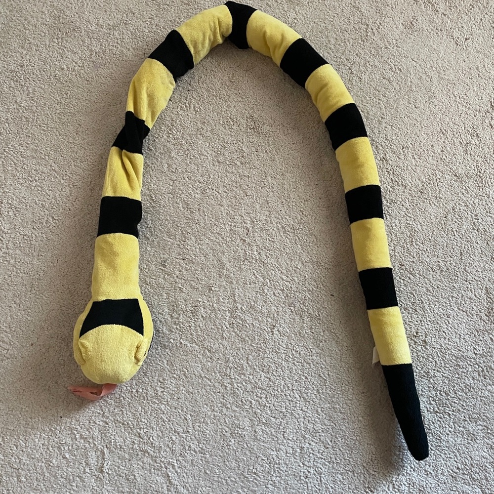 Plush Snake Reptile Habitat Hide - Yellow & Black
